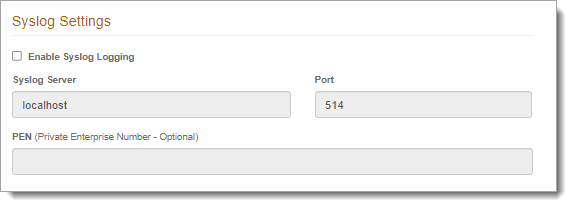 RADIUS Syslog settings