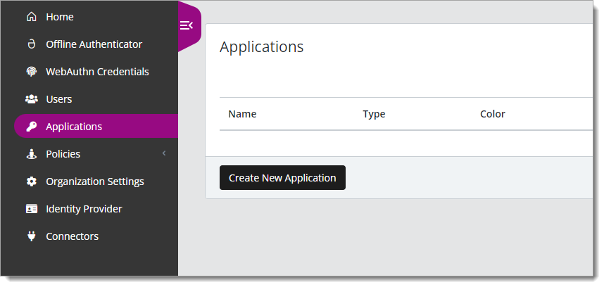 Create new application