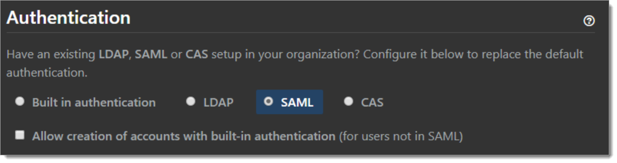 GitHub Auth SAML settings