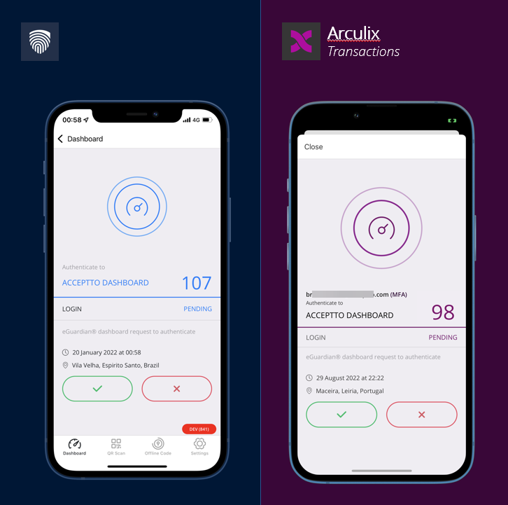 Before and after images of transactions in mobile app