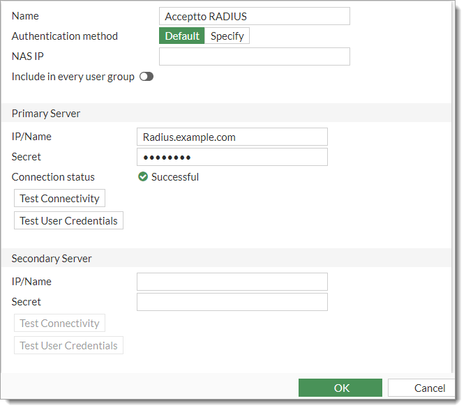 Create new RADIUS